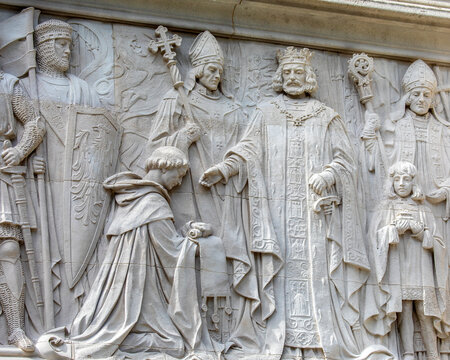 Sculpture On The Exterior Of The Supreme Court In London, UK