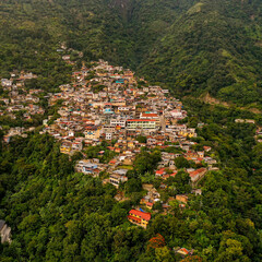 Fototapeta na wymiar View of the Village Santa Cruz la Laguna in Lake Atitlán, Guatemala. 
