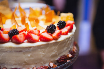 cake with berries