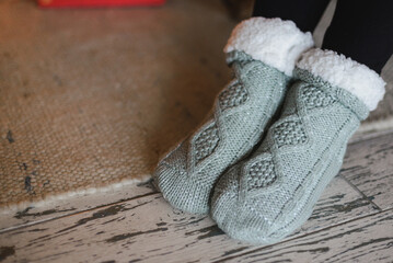 Fototapeta na wymiar pair of knitted socks