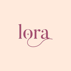 minimalist lora logo design. typhography logo, boho logo, wedding studio logo
