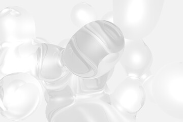 Minimalist abstract 3d render illustration. Liquid metaball structure background texture