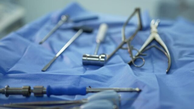 Surgery devices close up view. Professional medical equipment.