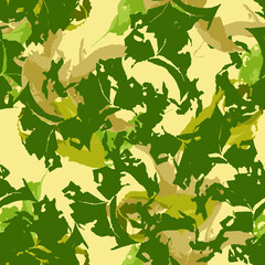 Forest camouflage of various shades of green. yellow and beige colors