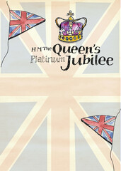 poster for HM The Queen Platinum Jubilee weekend celebrations - obrazy, fototapety, plakaty