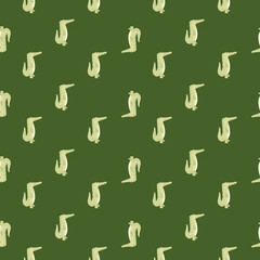 Cute crocodile seamless pattern. Background with funny alligator in doodle style for fabric.