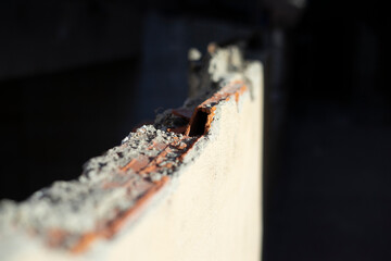 Houses and fields in ruins, demolished, abandoned and junkyard