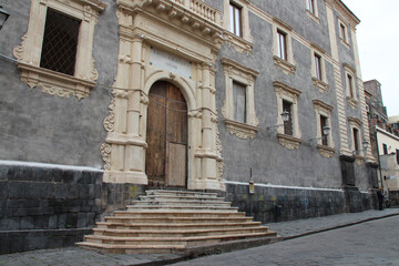 Fototapeta na wymiar baroque palace (jesuit college) in catania in sicily (italy) 