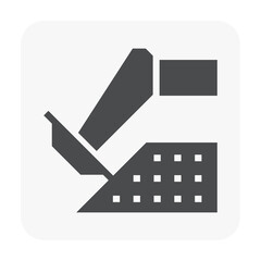 Soil nail wall construction, installation details vector icon with nail drilling rig, slope section. May called mse, shotcrete, concrete or retaining wall for stabilized in geotechnical engieering.