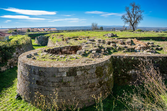 Almeida, Portugal - november 7 2022 - Ruins of Castle in the hsitoris town of Almeida