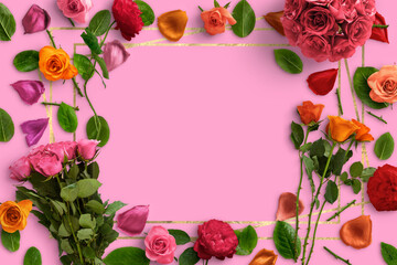 Primavera di fiori e colori con rose  e amore