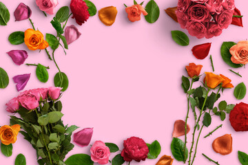 Primavera di fiori e colori con rose  e amore