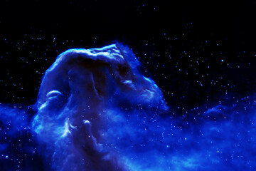 Fototapeta na wymiar Beautiful blue space nebula. Elements of this image furnished by NASA
