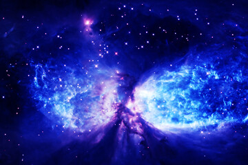 Fototapeta na wymiar Beautiful blue space nebula. Elements of this image furnished by NASA