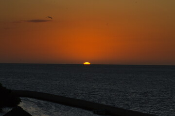 sunset on the beach in Yucatán, México.