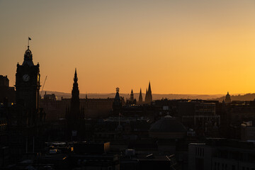 Fototapeta na wymiar sunset edinburgh