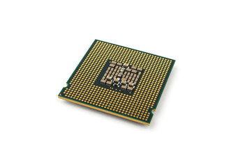 CPU microprocessor on white background. computer