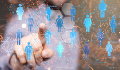 Global network. Blockchain. 3D illustration. Neural networks and artificial intelligence. Abstract