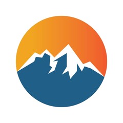 Mountain icon logo design vector