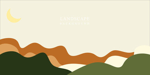 Modern landscape abstract background. Presentation design. landscape minimal abstract.Trendy simple fluid color abstract background, architecture abstract, background shapes, illustration, vector