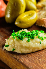 Fillet of marinated and fried meat cut into slices