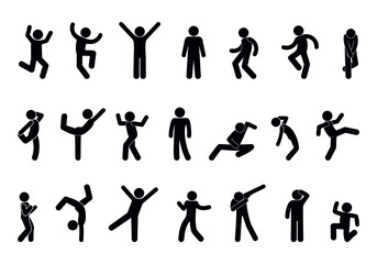 stick figure illustration people, vector dancing man