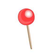 Colorful lollipop, candy on a stick sweetness hook, sticky bright candy of red, yellow,green,blue color. Flat illustration, pastel scale. Isolate.