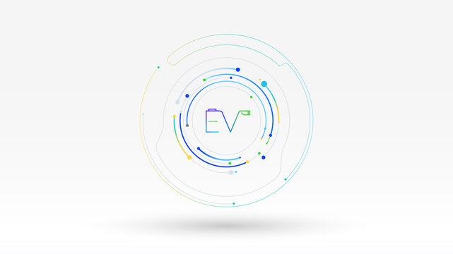 EV text letter electric vehicle icon