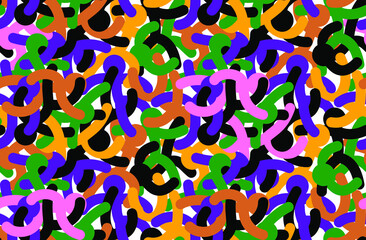 Mardi gras, Seamless Pattern with Icons of People Figure. Color Silhouettes of Persons. Abstract Illustration with Concept of Team 