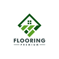 minimalist home flooring logo icon vector template