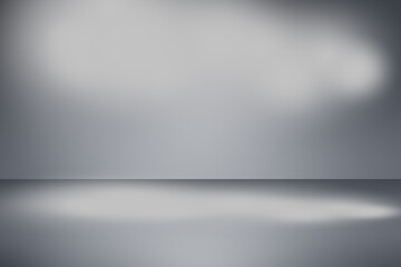 soft gray studio room background, grey floor backdrop with spotlight.