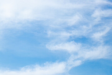 Clear blue color sky with white cloud background