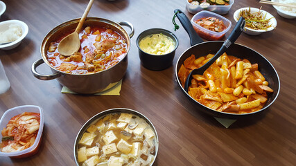 A lot of Korean dishes all together
