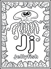 coloring page, alphabet english for kids