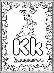 coloring page, alphabet english for kids