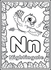 coloring page, alphabet english for kids