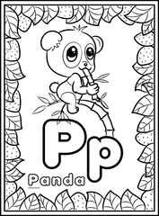 coloring page, alphabet english for kids
