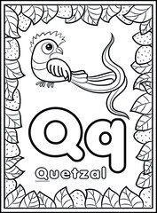 coloring page, alphabet english for kids