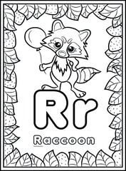 coloring page, alphabet english for kids