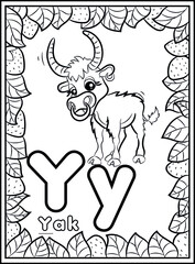 coloring page, alphabet english for kids