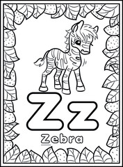 coloring page, alphabet english for kids