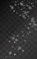 Gray Snow Vector Transparent Background. magic