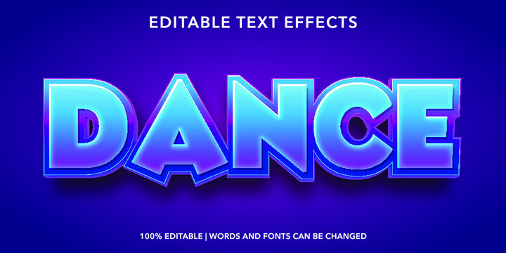 dance editable text effect