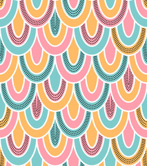 Seamless pattern of multicolored fish scales. Vector illustration.
