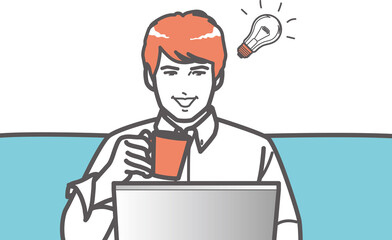 何かがひらめいた男性