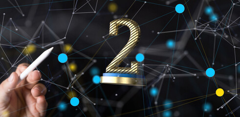 2 ceremony award in hand 3d