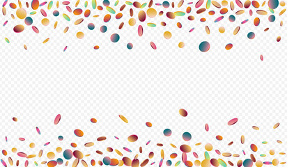 Rainbow Polka Abstract Transparent Background.