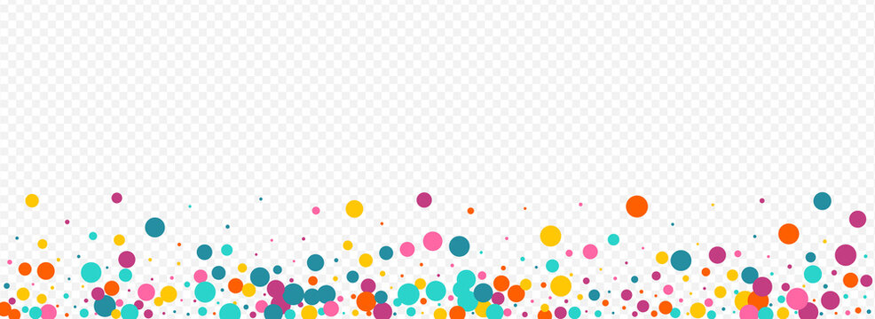 Multicolored Dot Fun Vector Panoramic Transparent