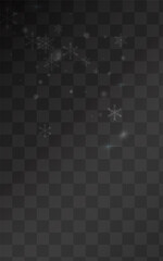 White Snow Vector Transparent Background. magic