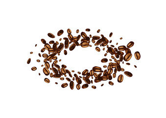 Brown Robusta Roasted Vector White Background.